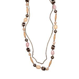 EsMor Long Beads Quartz Stone Immitation Layered Coconut Shell